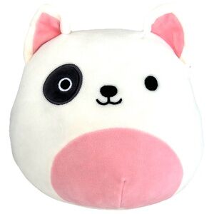 Squishmallow 8’  Charlie Bull Terrier Dog Puppy Plush White Pink Stuffed Animal